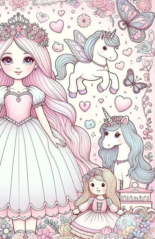 Cover of The Little Girls' Fantasy Colouring Book